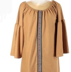 Tan Bell sleeve dress